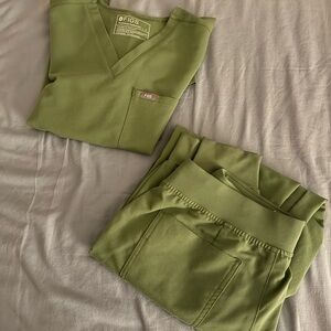 Figs Olive Green Technical Scrub Top